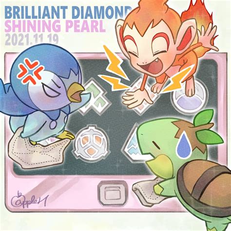 Piplup Turtwig And Chimchar Pokemon Drawn By Minatoya Ringo Danbooru