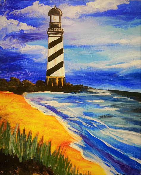 Art At Home: Dreamy Lighthouse Tutorial Step by Step - Uncorked Canvas