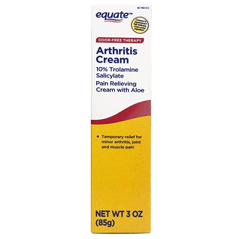 Equate Arthritis Cream, 10% Trolamine Salicylate with Aloe, 3 oz