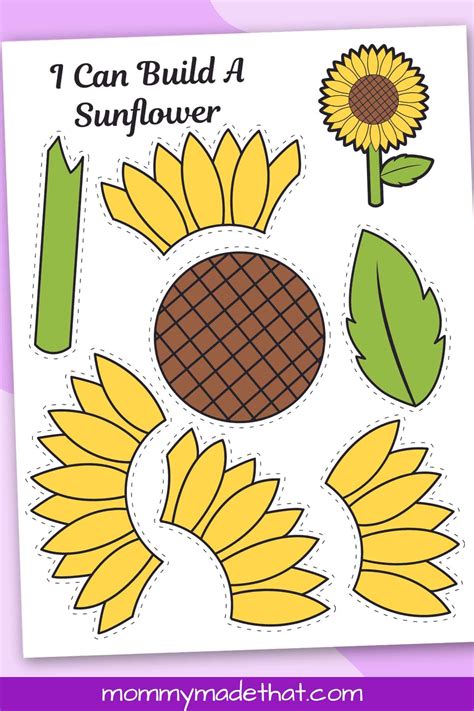 Printable Sunflower Craft Template