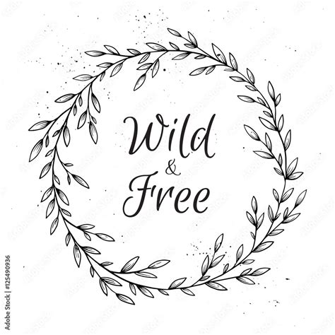 Hand Drawn Vector Illustration Vintage Decorative Laurel Wreath Stock