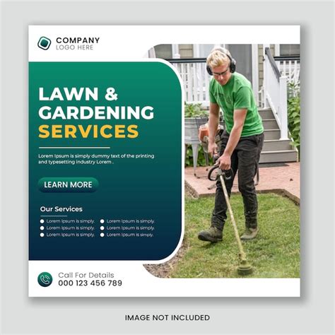 Premium Vector Lawn Or Gardening Service Social Media Post And Web