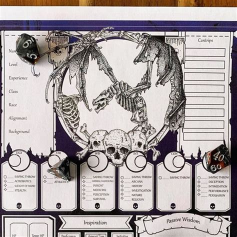 Dnd Character Sheet Necromancer Witch Doctor Etsy Finland