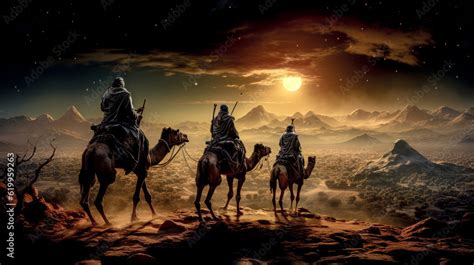 Fototapeta Epiphany Bethlehem Three Wise Men On Their Way To Bethlehem