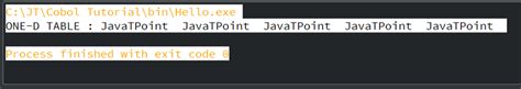 Cobol Arraytable Processing Javatpoint