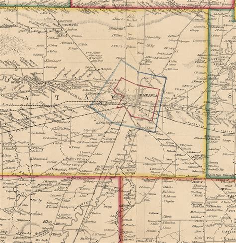 Map Of Genesee County New York Ny 1854 Home Deco Style Old Etsy