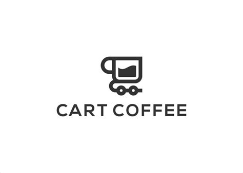 Premium Vector | Shopping cart logo design combined with coffee cup ...