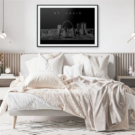 St. Louis Skyline Art Print - Aesthetic Line Drawing Wall Art