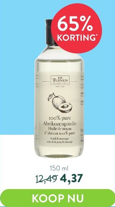 100 Pure Abrikozenpitolie 150ml Aanbieding Bij Holland Barrett