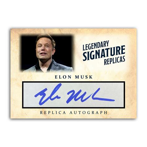 Elon Musk Tesla SpaceX Replica Signature Autograph Novelty Card– Trump Mug