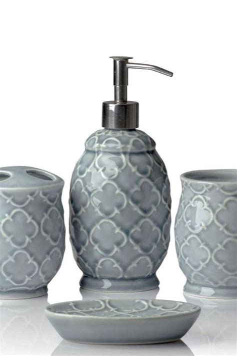 Comfify Bathroom Designer 4 Piece Ceramic Bath Accessory Set Includes