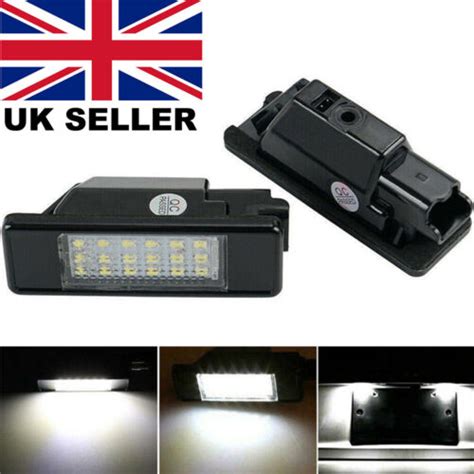 Pair White Led Licence Number Plate Light Fit Citroen Ds Berlingo C