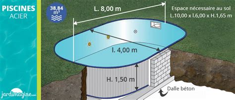 Gre Piscine acier enterrée ovale 8 00 x 4 00 x H 1 50 m MADAGASCAR