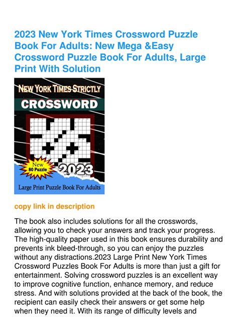 Ppt Read Pdf New York Times Crossword Puzzle Book For Adults