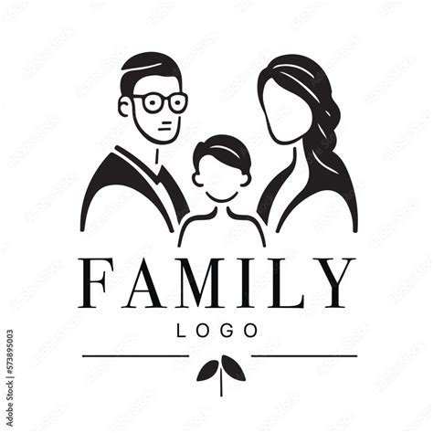 Family Flat Icon Black and White Vector Graphic. Good for logo design Stock Vector | Adobe Stock