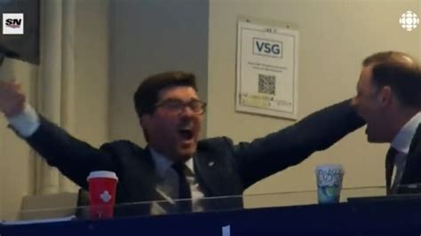 Toronto GM Kyle Dubas goes crazy after Maple Leafs break playoff losing streak