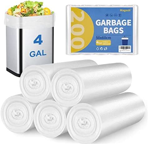 Amazon Small Trash Bags Kitchen Garbage Bags 4 Gallon Clear