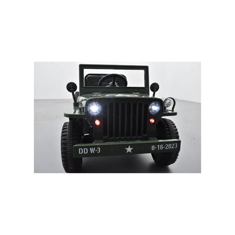 Jeep Willys 1 place 12 Volts verte 4x4 électrique enfant 12V 2 moteurs