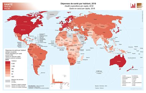 Dépenses de santé par habitant dollars courants 2018 Cartoprodig