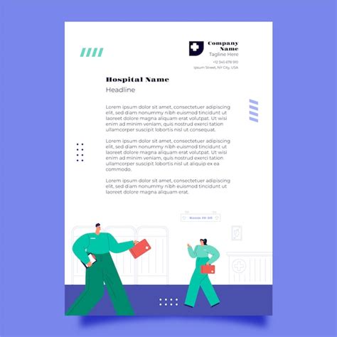 Plantilla De Membrete De Hospital Dibujado A Mano Vector Gratis