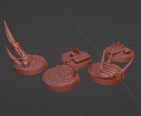 3d File Bug Infested Bases 25mm X5 Terrain Wh40k・3d Print Object To