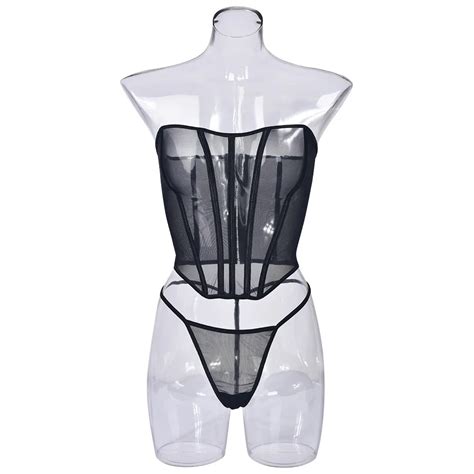 Lingerie Is A Sexy Lingerie Set With Mesh See Through Breast And Fish