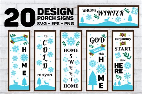 Winter Porch Sign Bundle Graphic By Junior Design · Creative Fabrica