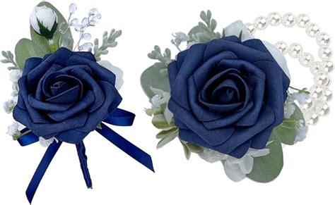 Amazon Cherishedmoments Corsage And Boutonniere Set Navy Blue