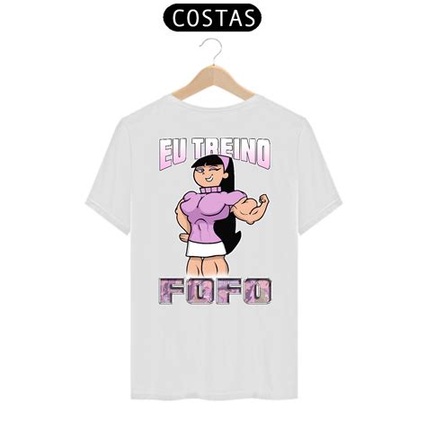 T Shirt Classic Eu Treino Fofo V Estampa Nas Costas Em Golden For Girl