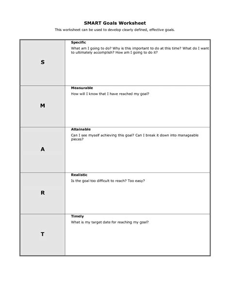 Worksheet Goal Planning Worksheet Educational Smart Goals — db-excel.com