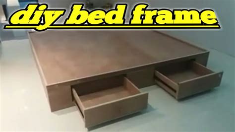 Diy Bed Frame Wdrawer Using Plywood Marine 34 Youtube