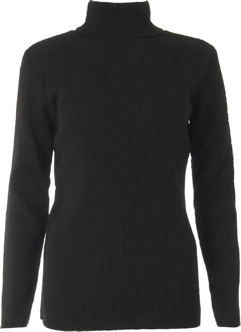 Forever Women S Long Sleeves Ribbed Polo Neck Stretchy Knitted Jumper