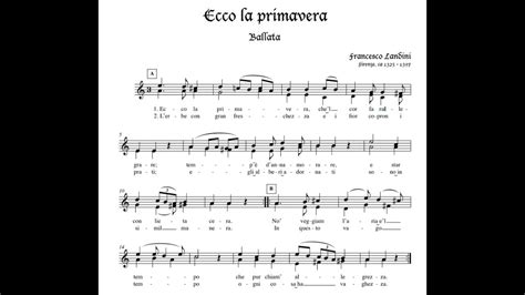 Ecco La Primavera Piano Arrangement Landini Youtube