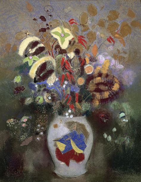 Still Life Of A Vase Of Flowers Painting By Odilon Redon Fine Art America