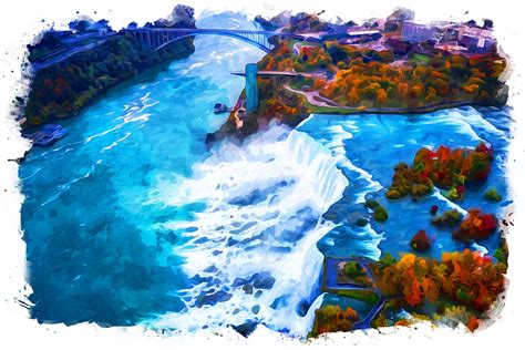 Niagara Falls View Watercolor Graphic By Poster Boutique · Creative Fabrica