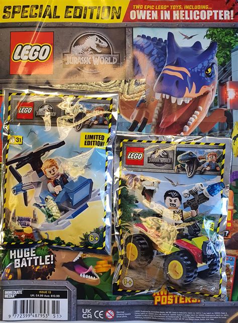 Lego Jurassic World Magazine Issue 13 With Owen Helicopter Foil Pack 122113 1 Other Foil The