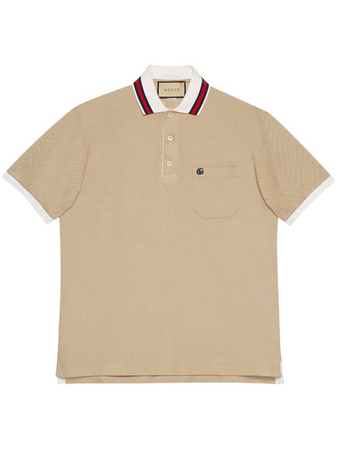 Gucci Logo Embroidered Cotton Knitted Polo Farfetch