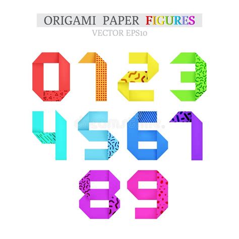 Set Di Figure Colorate Degli Origami In Grassetto Illustrazione