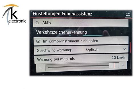 VW Golf 7 Verkehrszeichenerkennung Tempolimitanzeige Freischalten