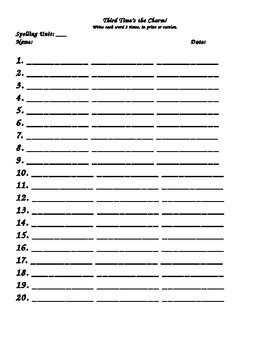 Spelling Homework Test Templates By Christine Sowers Tpt