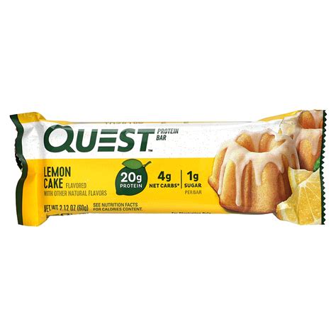 Quest Nutrition Protein Bar Lemon Cake 12 Bars 2 12 Oz 60 G Each