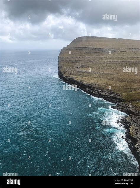 Cliffs of Faroe Islands. Cliffs and Atlantic ocean from above. Faroe ...