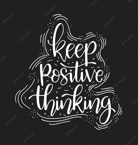 Premium Vector | Keep positive thinking, hand lettering, motivational ...