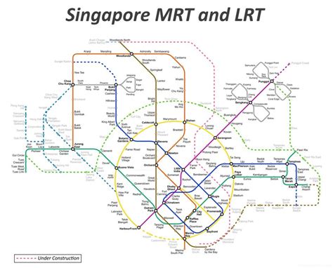 Singapore MRT And LRT Map - Ontheworldmap.com