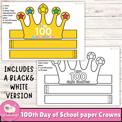 100th Day Of School Paper Crowns Party Hats For 100 Days Of School