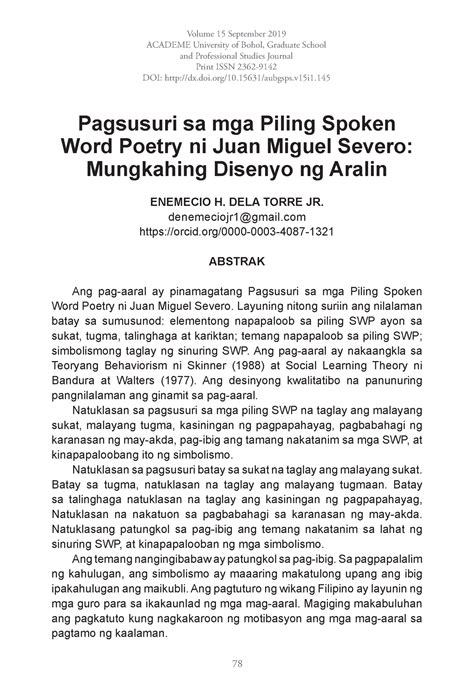 Academe 15 78 97 Lecture ACADEME University Of Bohol Graduate