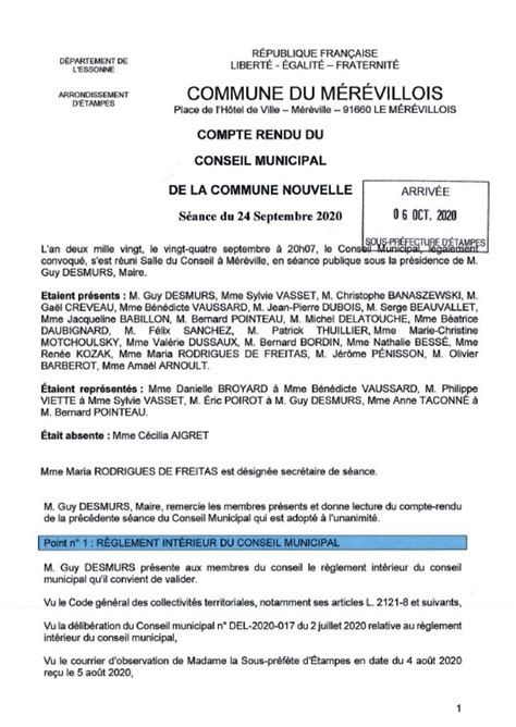 Compte Rendus Des Conseils Municipaux