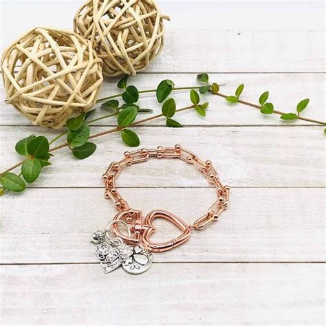 Rose Gold Charm Braceletcharm Bracelet Bridesmaid Ts Etsy