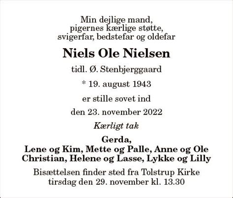 D Dsannonce For Niels Ole Nielsen Nordjyske Dk