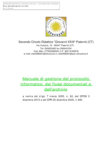 Pdf Manuale Di Gestione Del Protocollo Informatico Dei Flussi